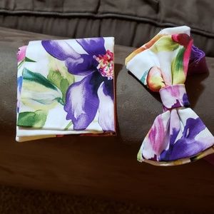 MENS BOW TIE AND POCKET SQUARE
